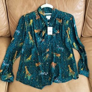 J Crew new with tags safari print blouse